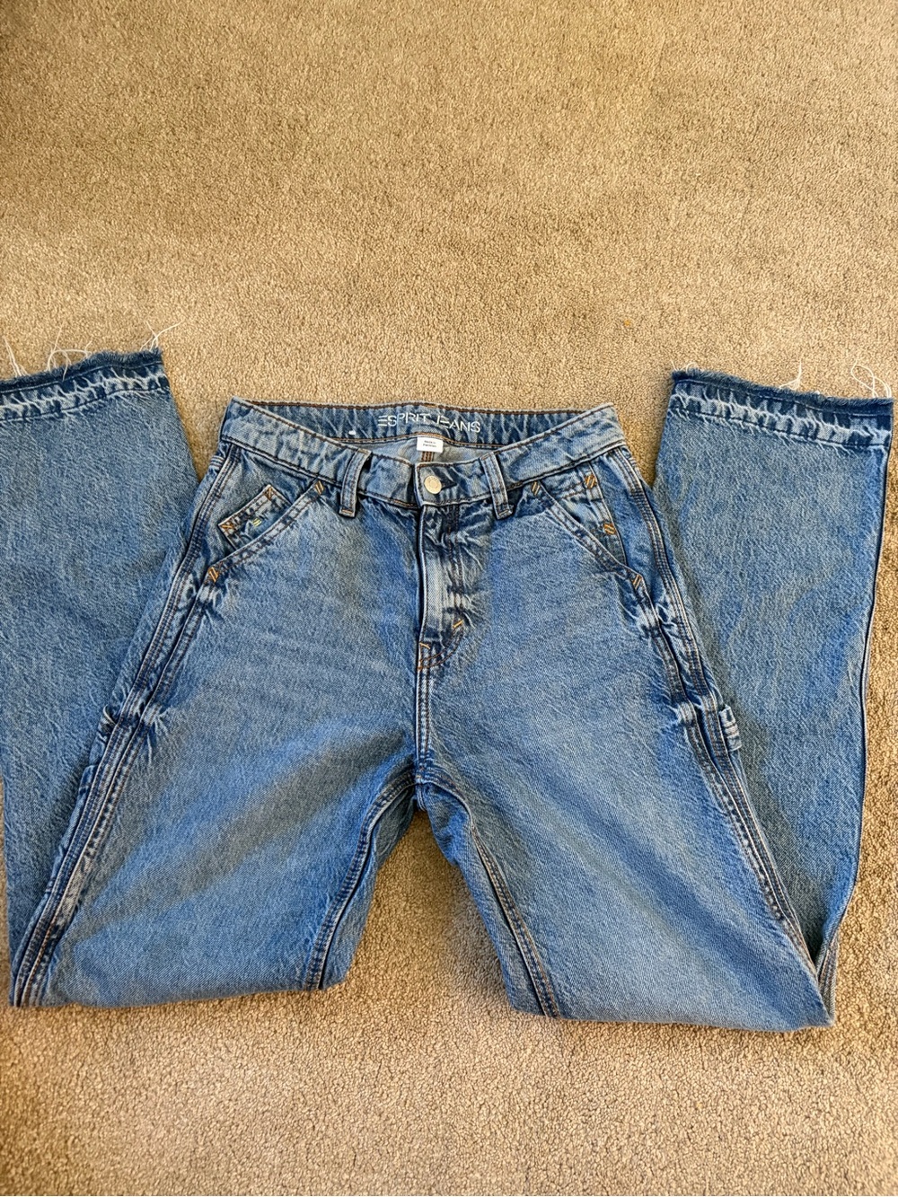 Vintage Esprit Carpenter Straight Leg Jeans - Size 28/32 Light Wash Denim Women